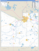 Blue Earth County Wall Map Basic Style